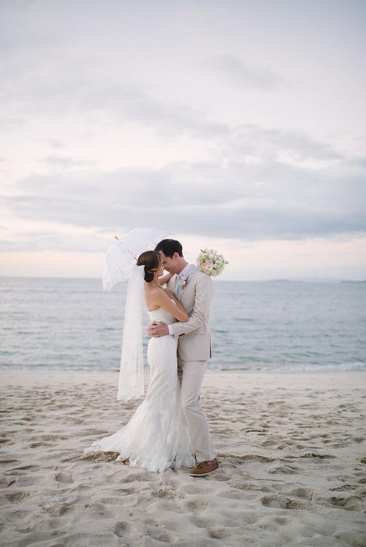 A couple embracing at the water’s edge