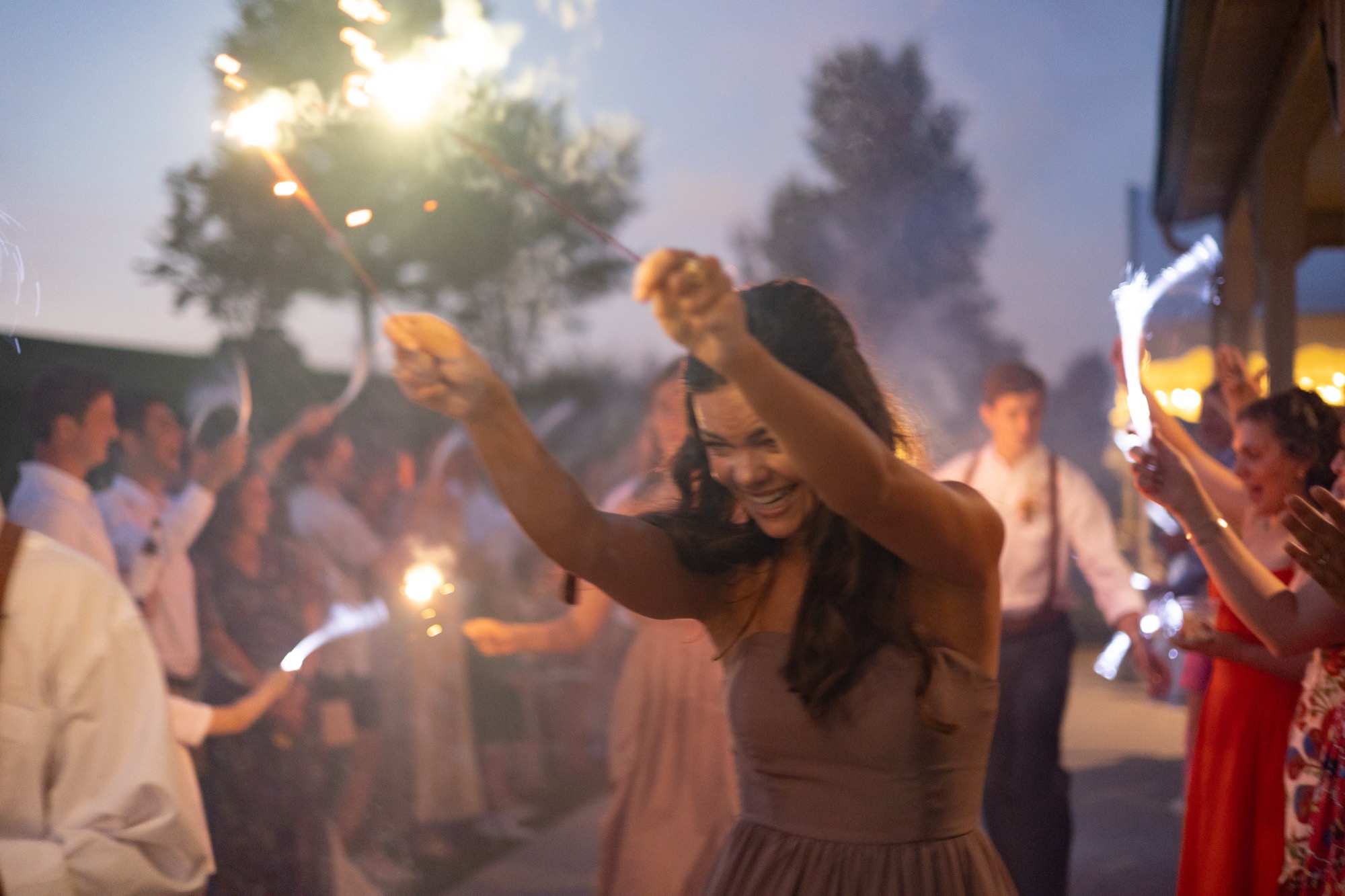 Sparklers in the evening
