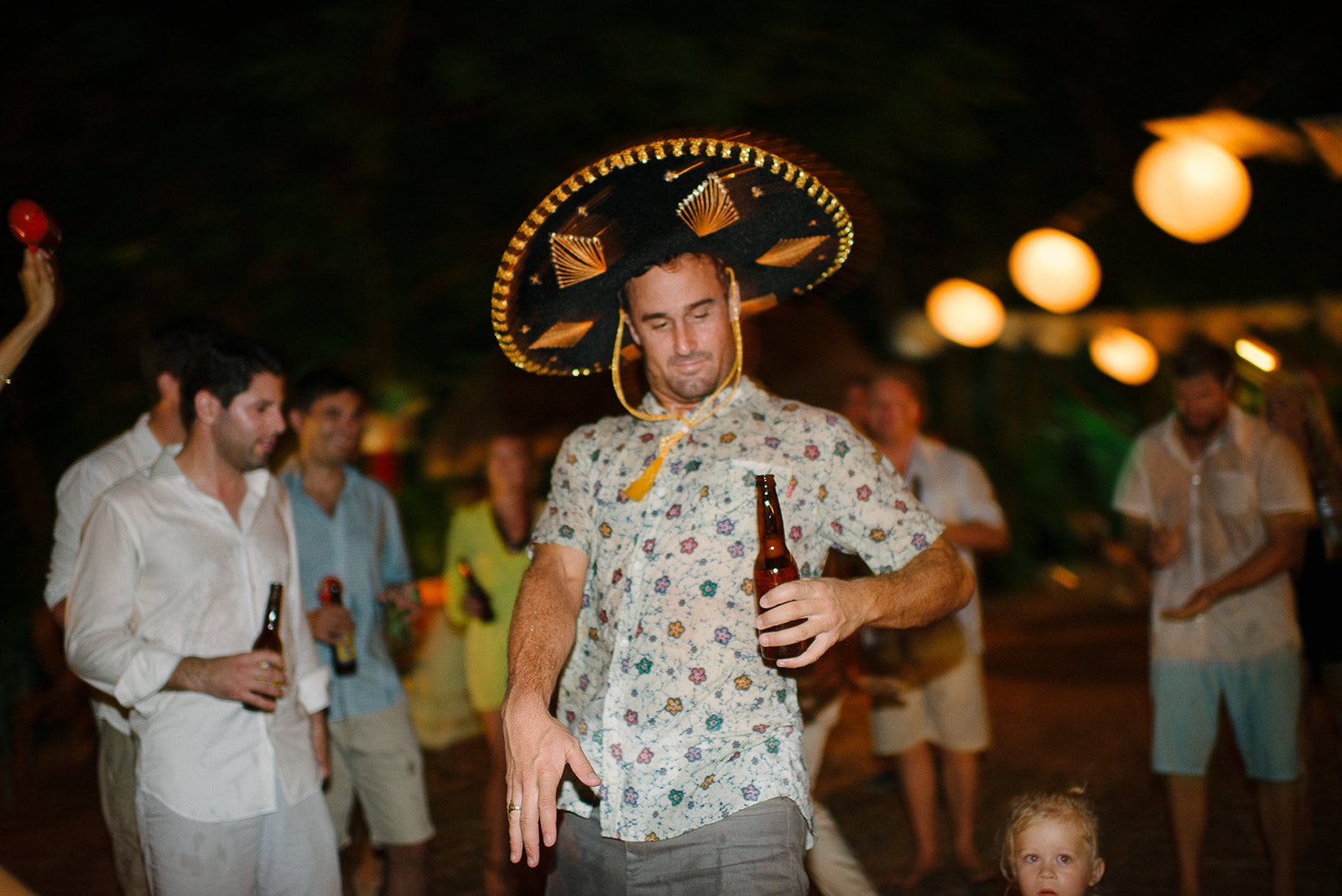 A guest in a giant sombrero