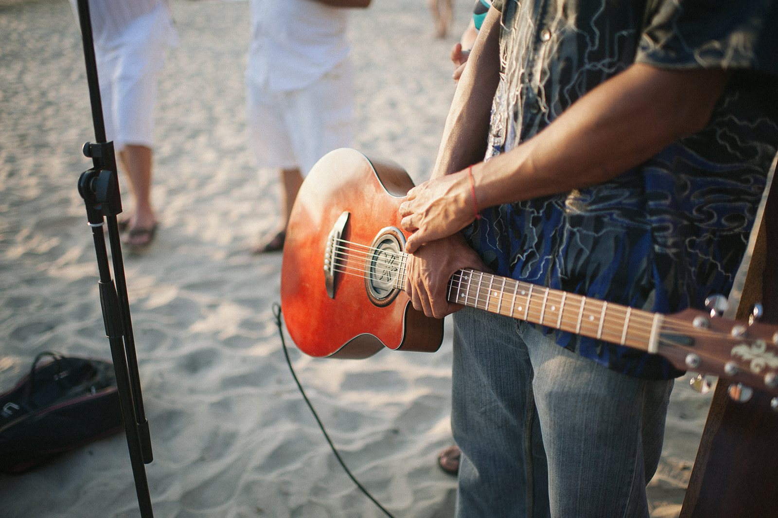 A guitarist playing during the ceremony