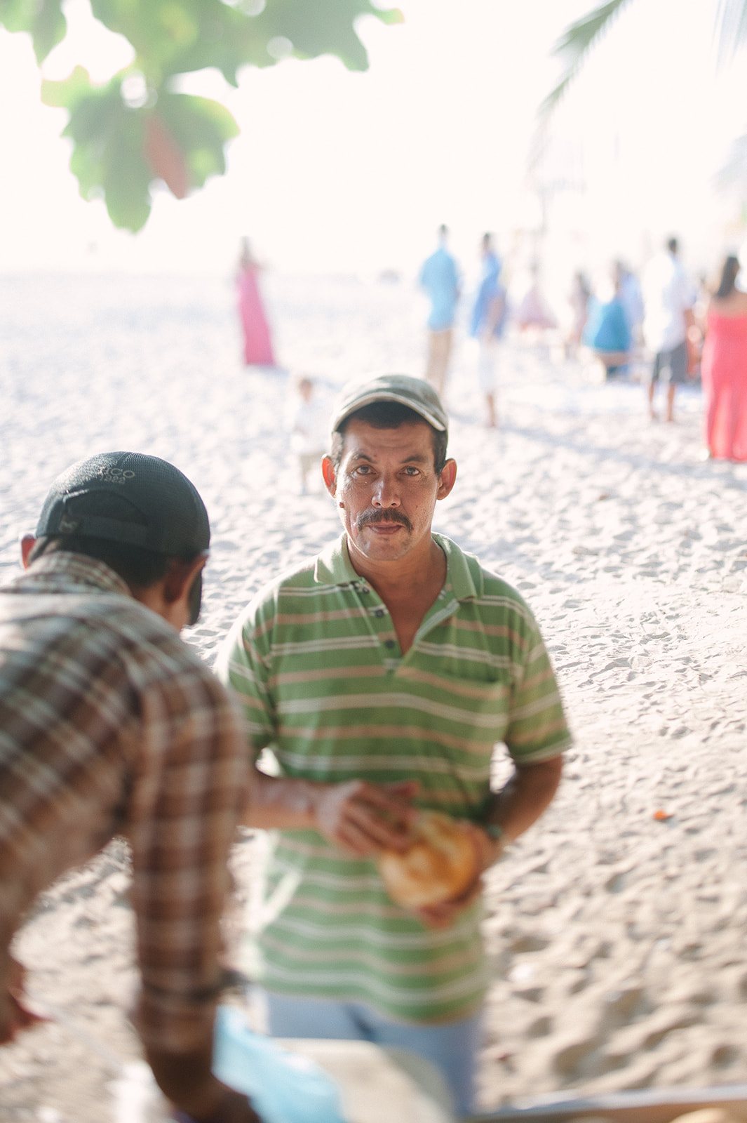 Guests arriving on the sand