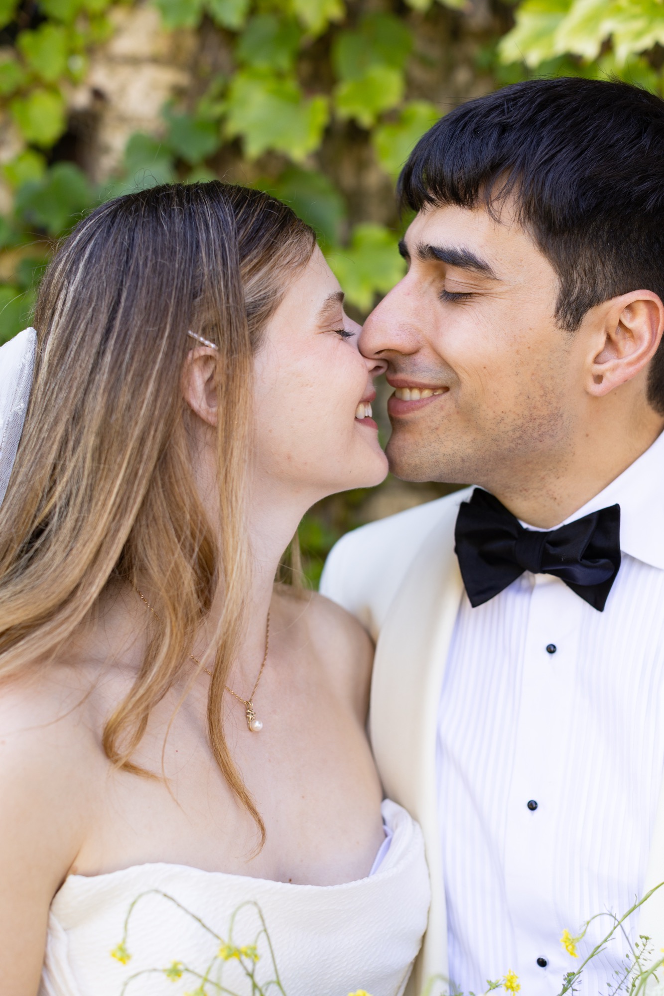 The couple nose to nose