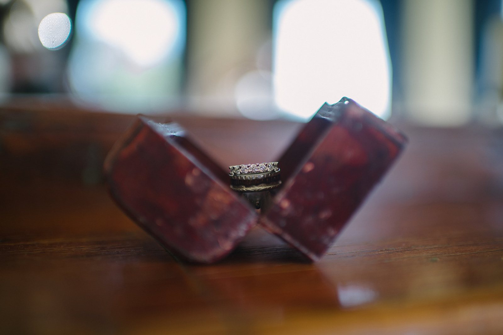The ring box on the table