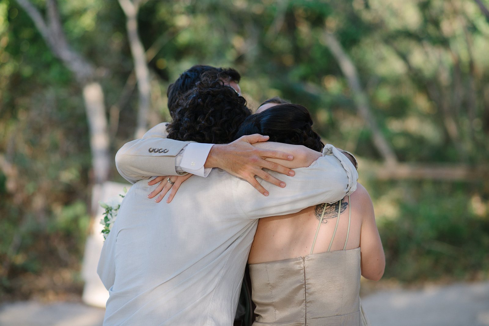 A long hug after the ceremony