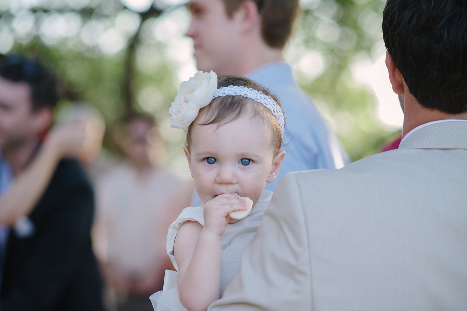 A baby in a flower crown