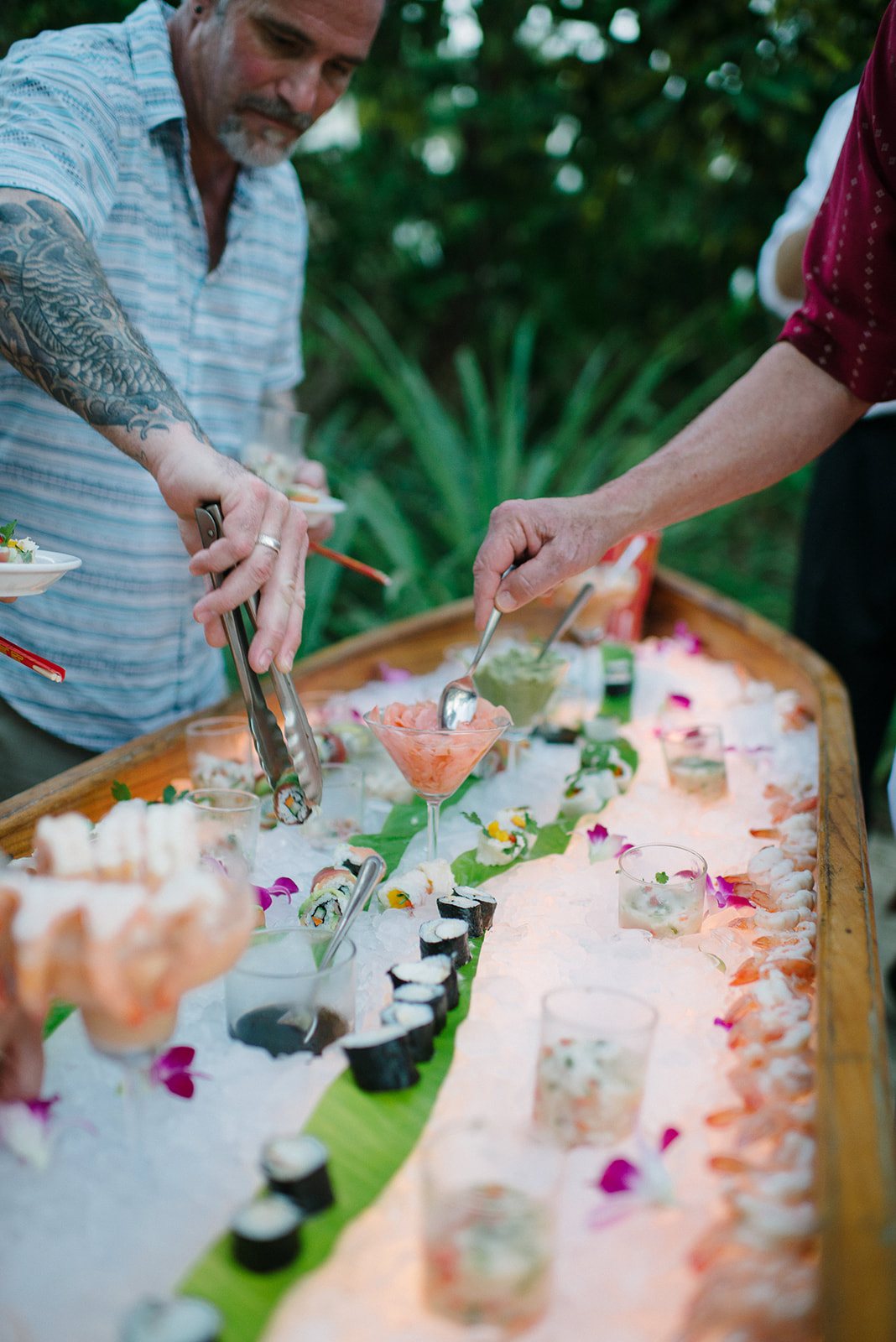 Fresh fruit being served