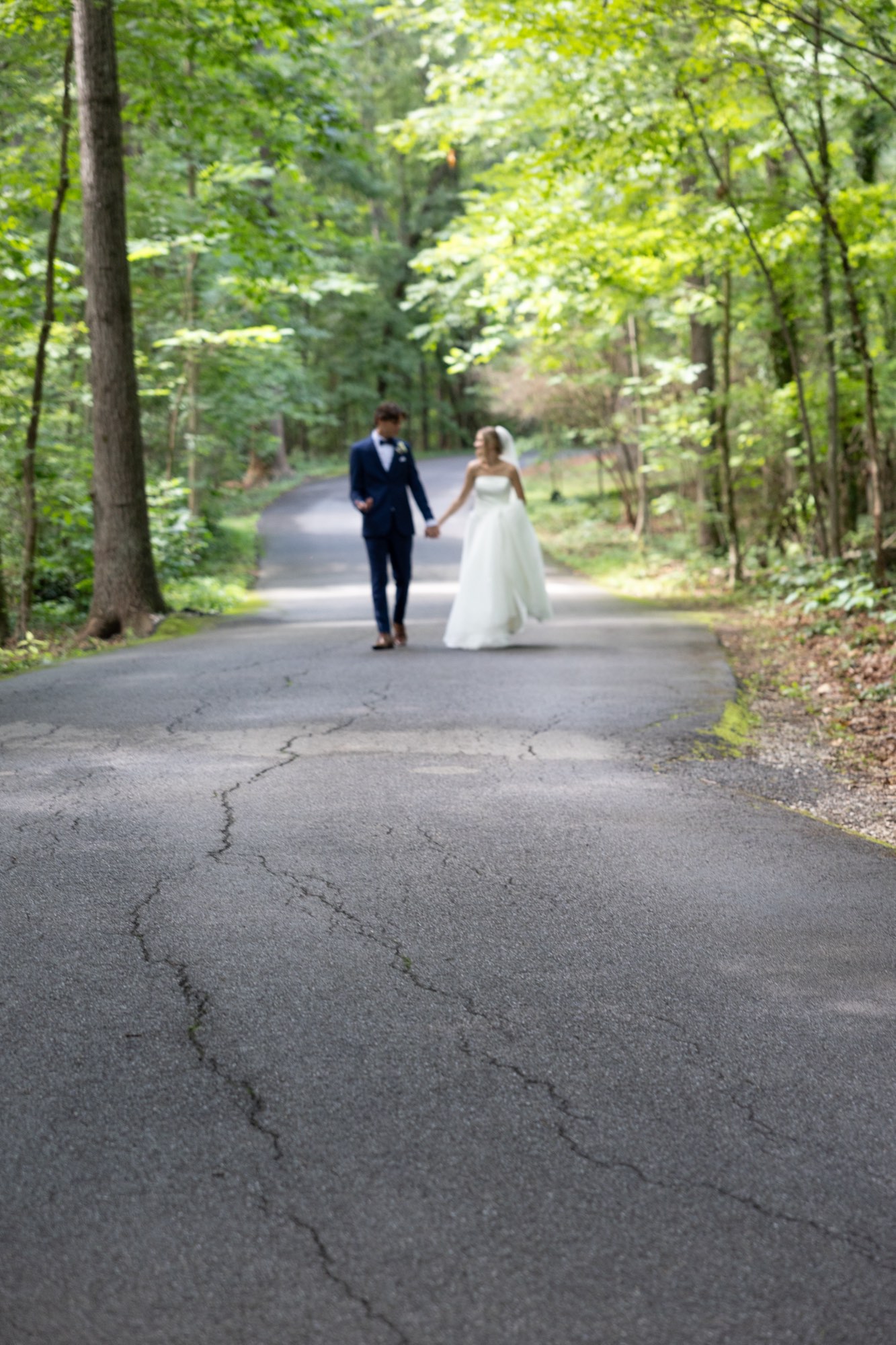 The couple far down the forest road