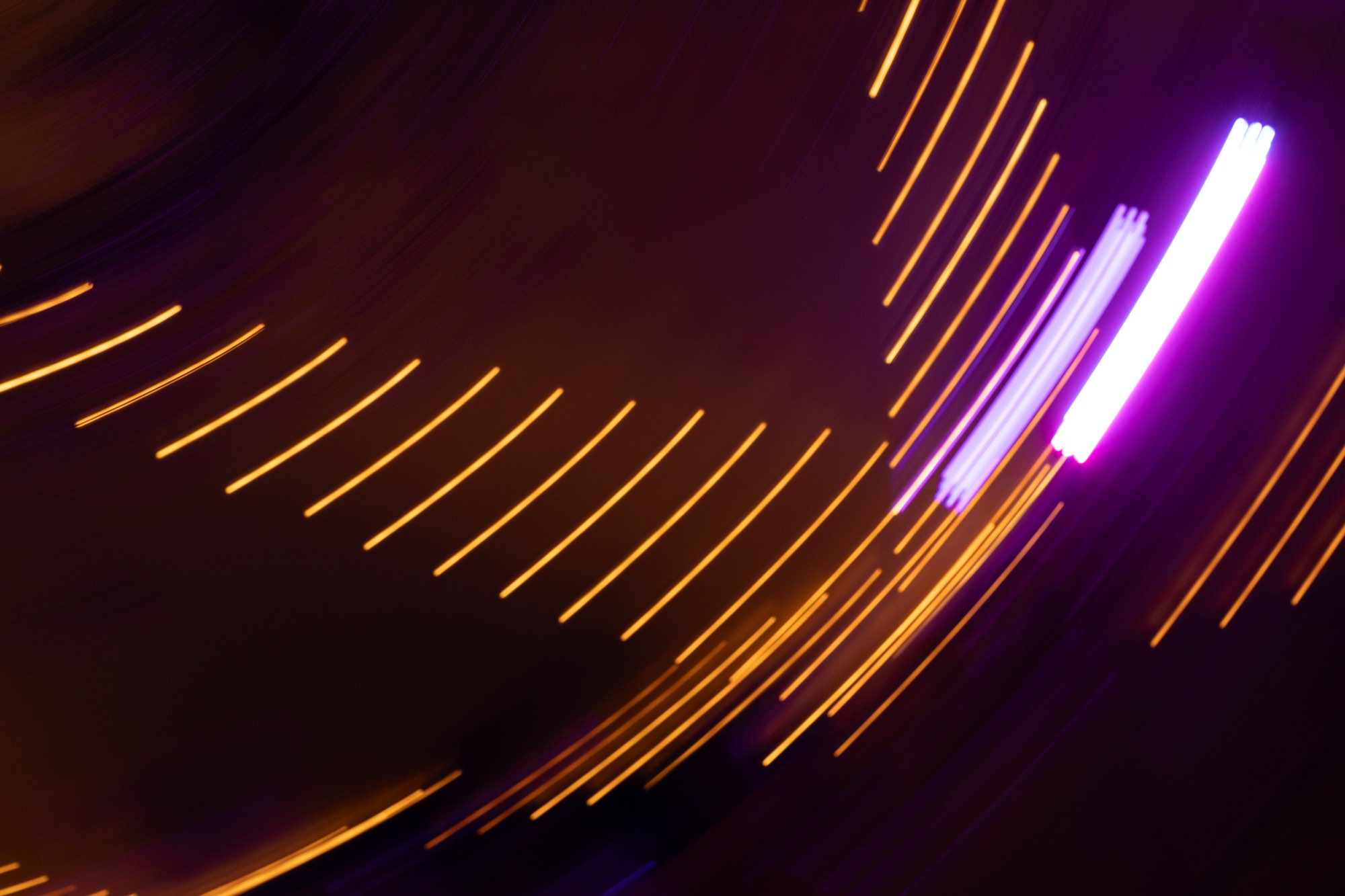 Streaks of purple light