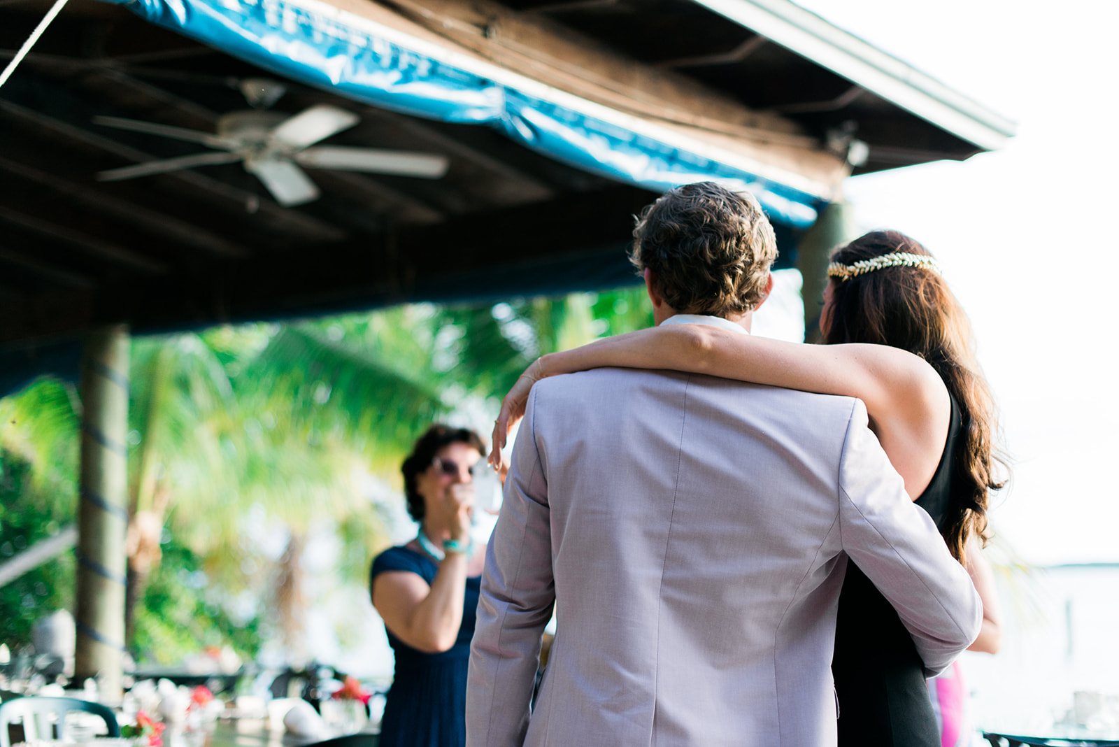 The couple at the rehearsal dinner