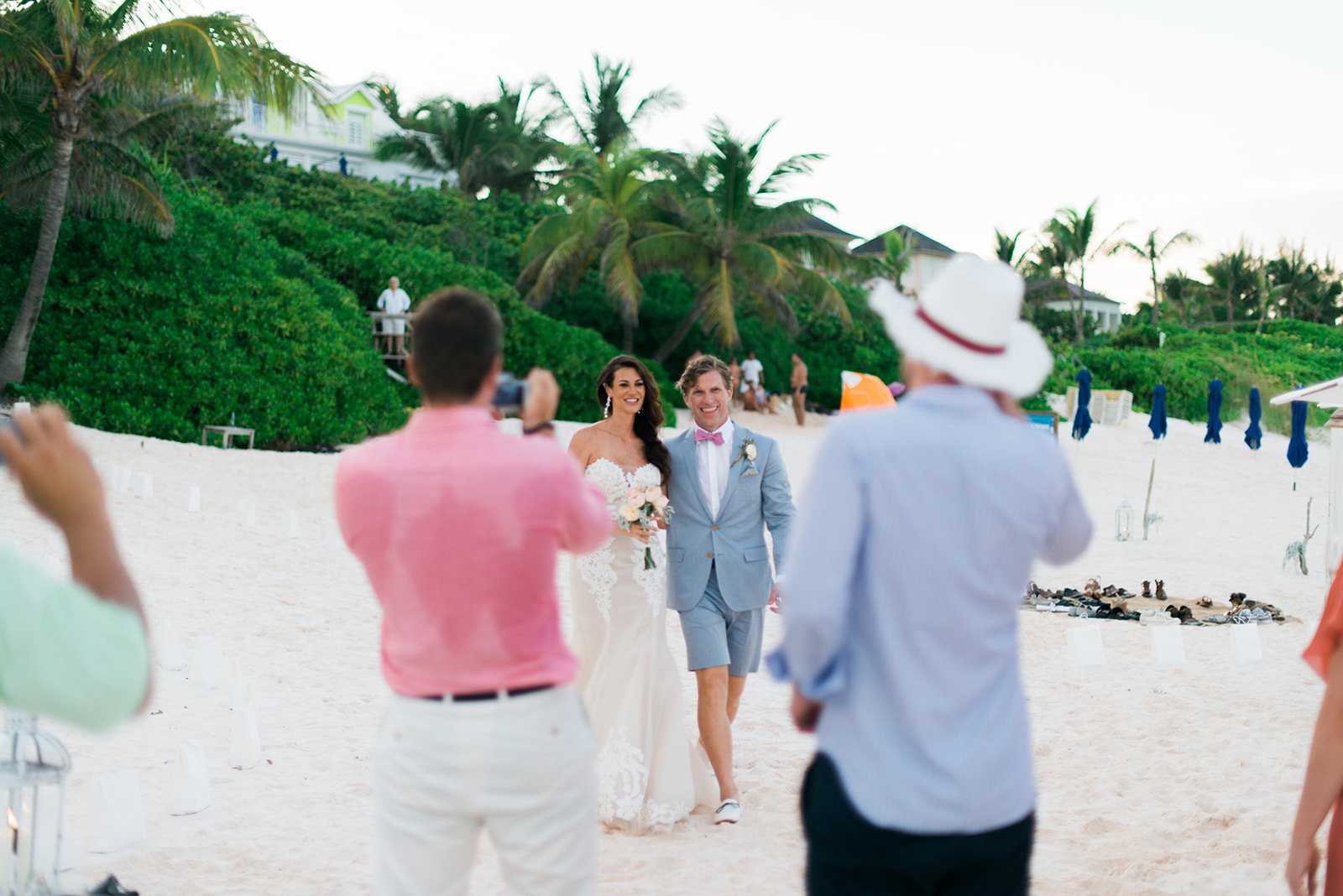 Guests walking to the reception