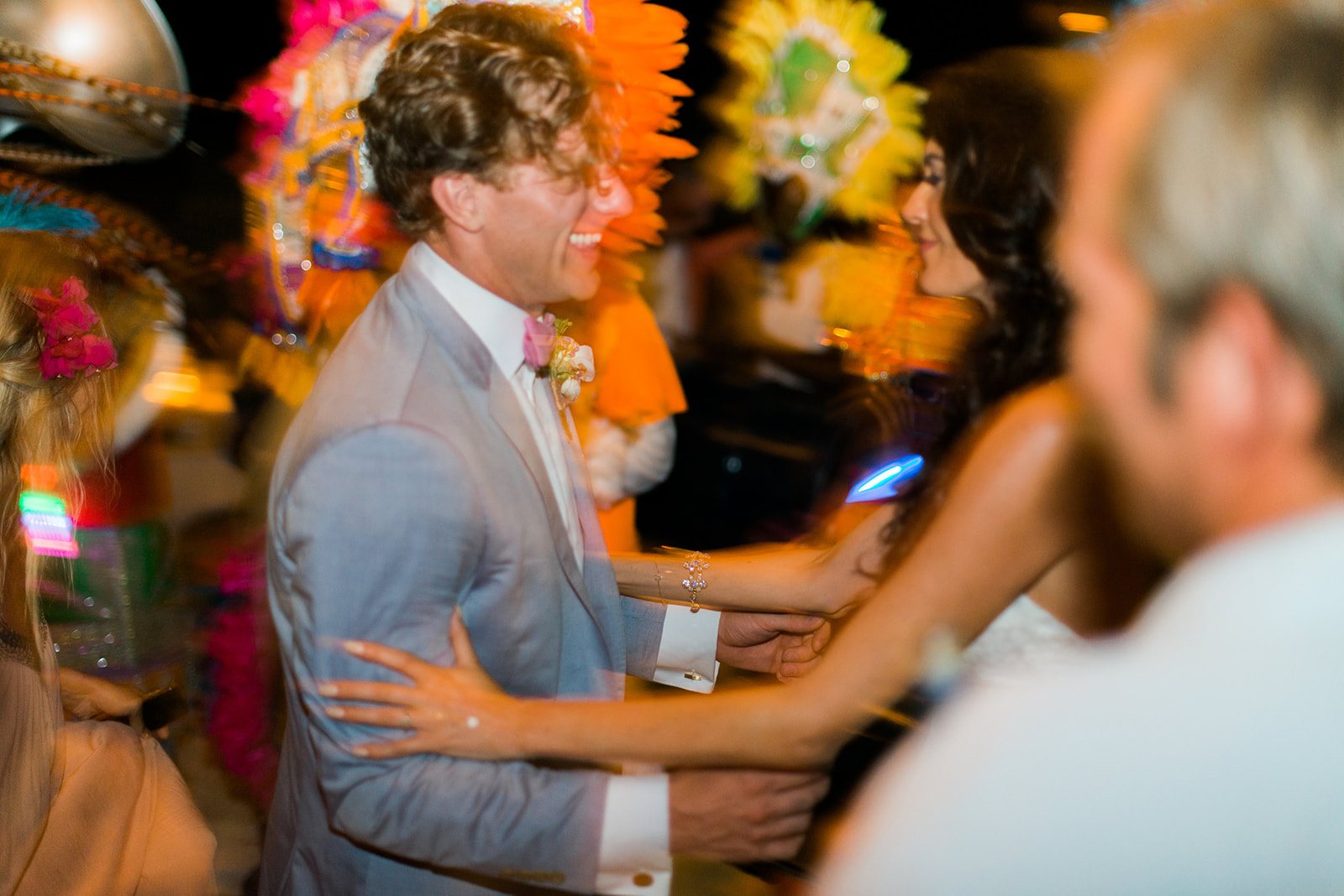 Dancing with the Junkanoo band