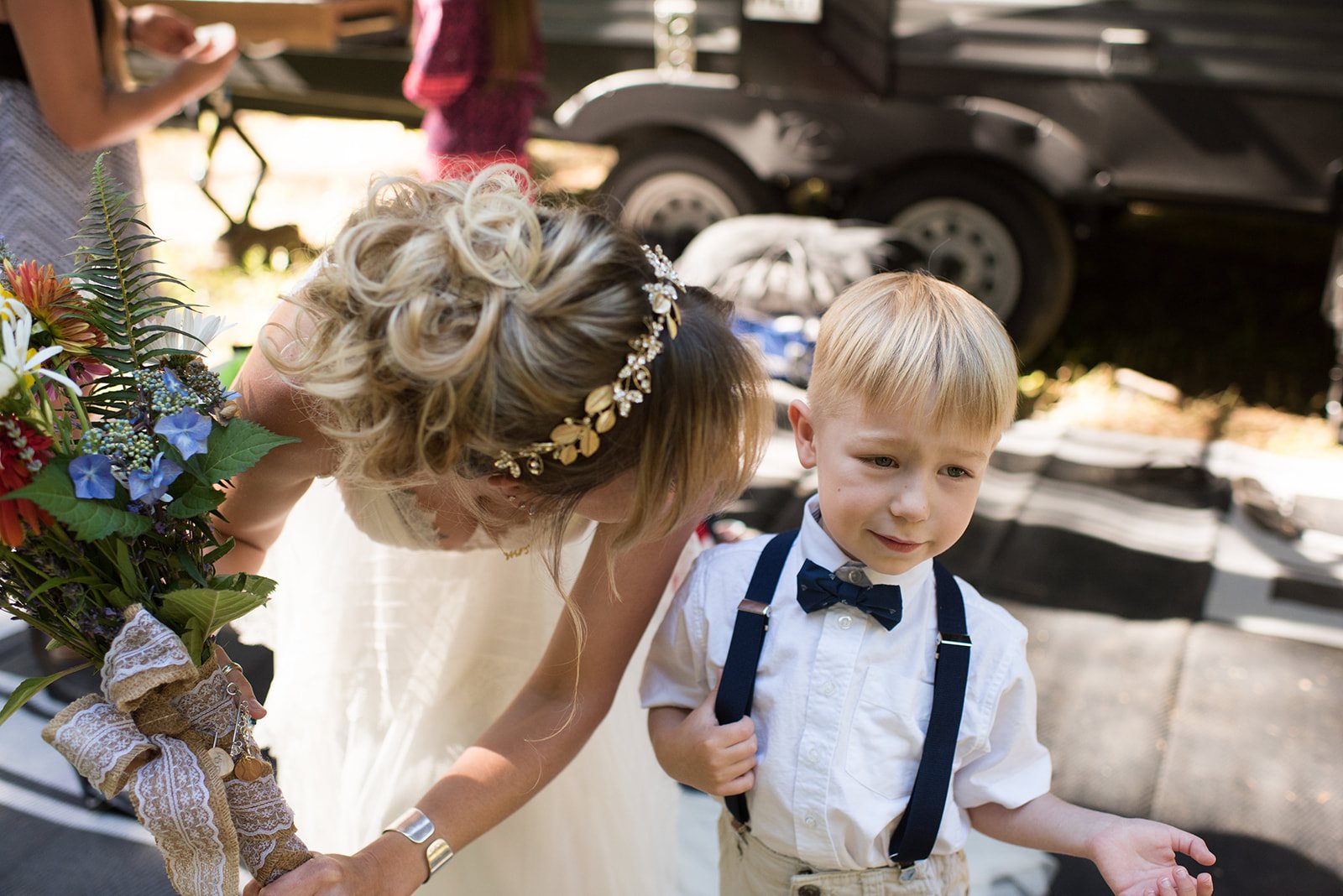 The bride with the ring bearer