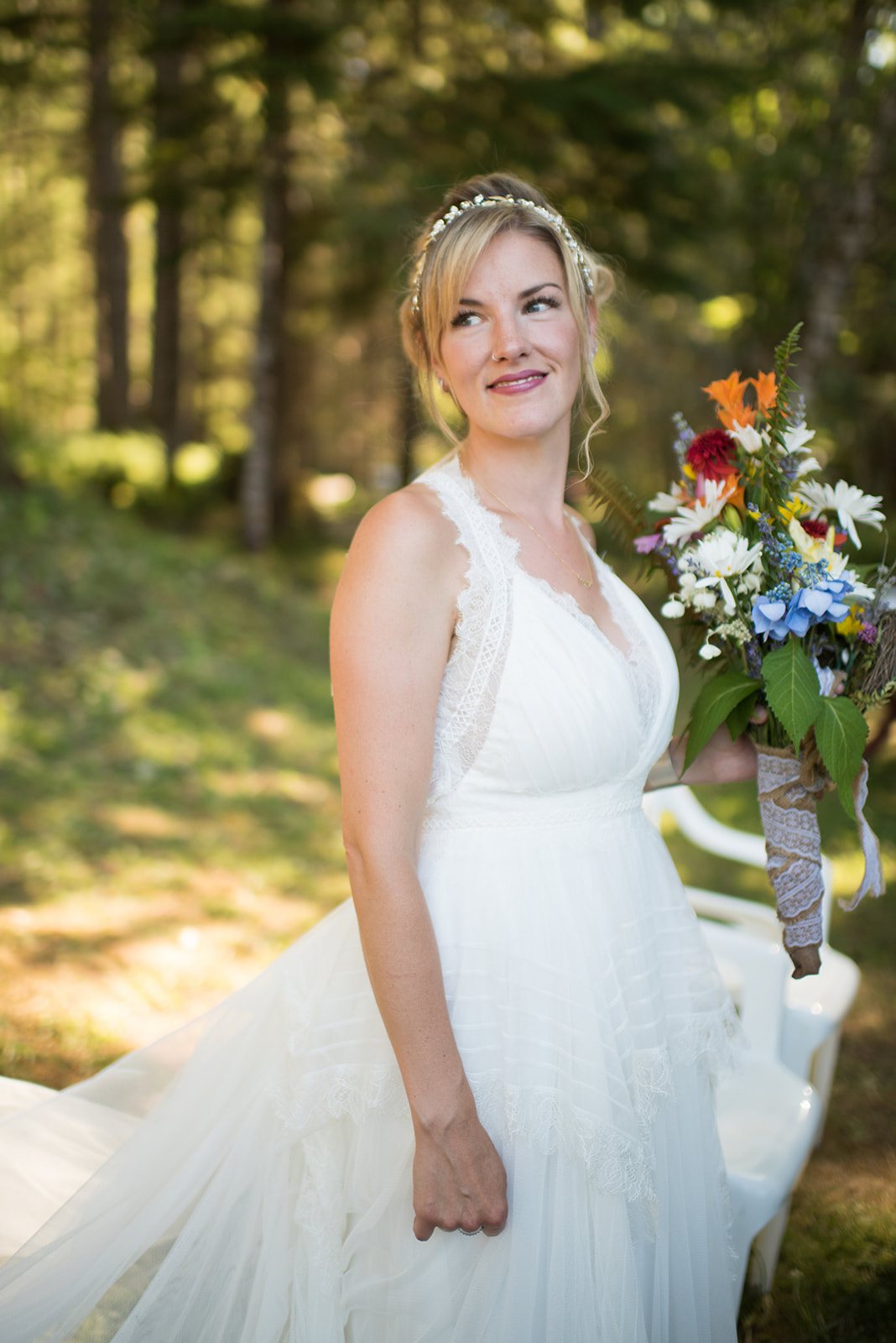 The bride in the woods