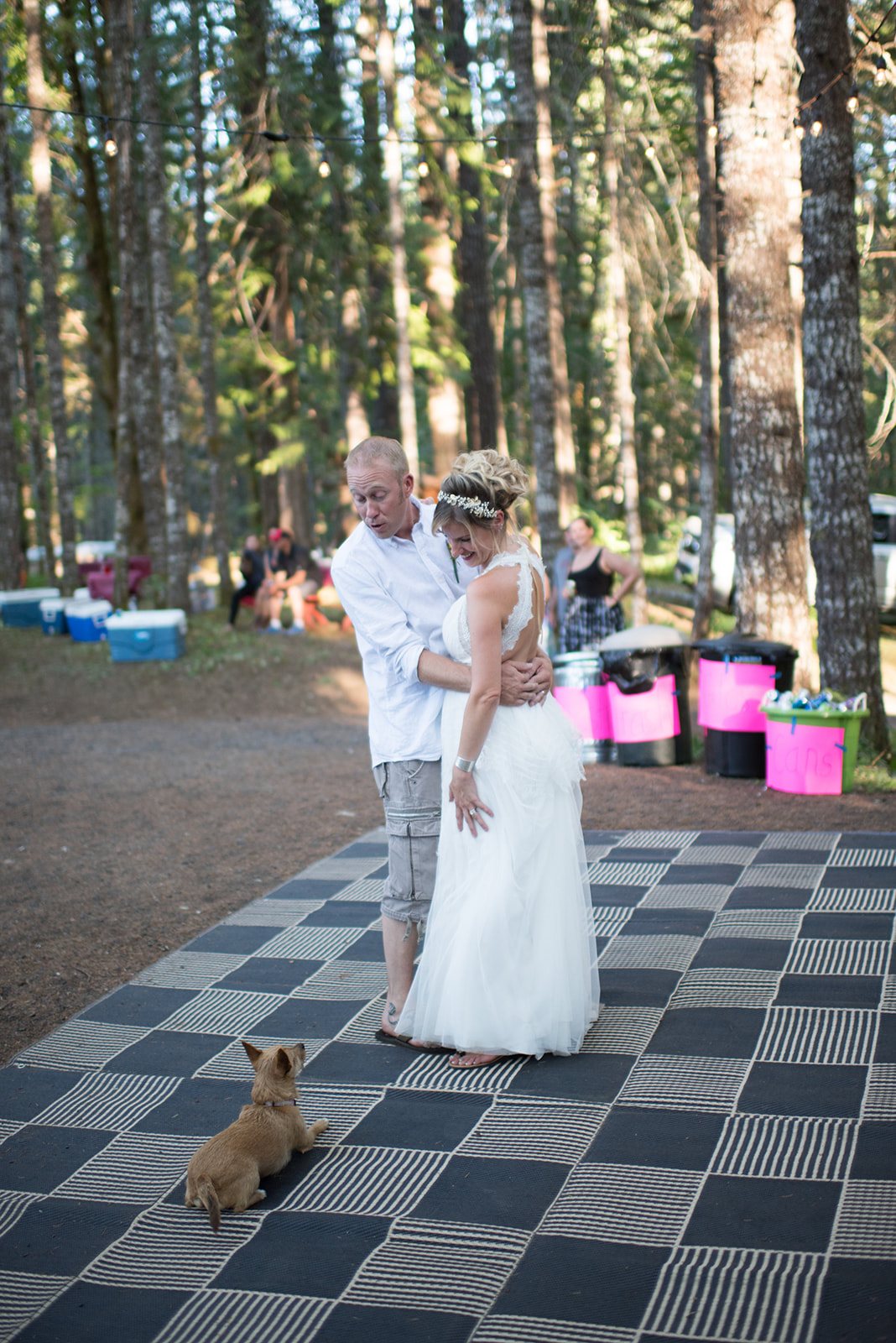 The couple dancing in the pines