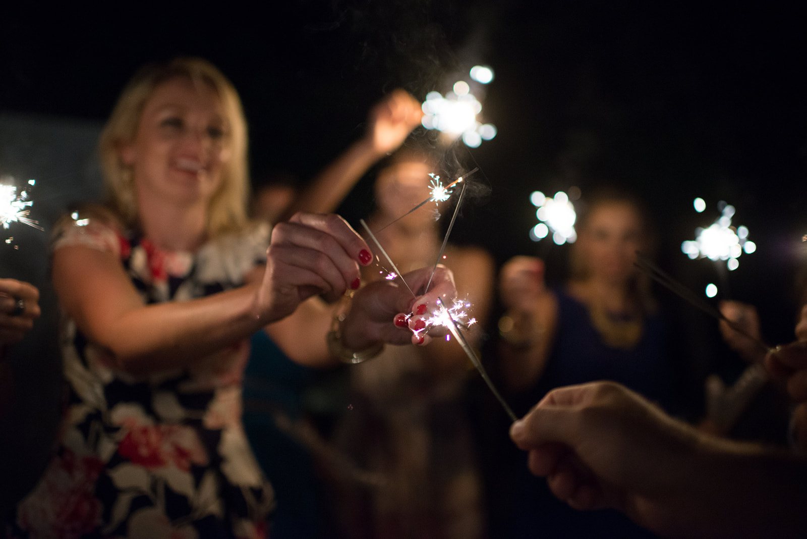 A guest waving a sparkler