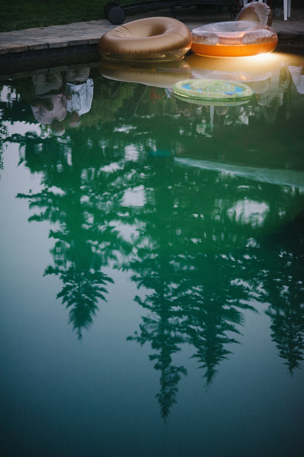 Trees reflected in the pool