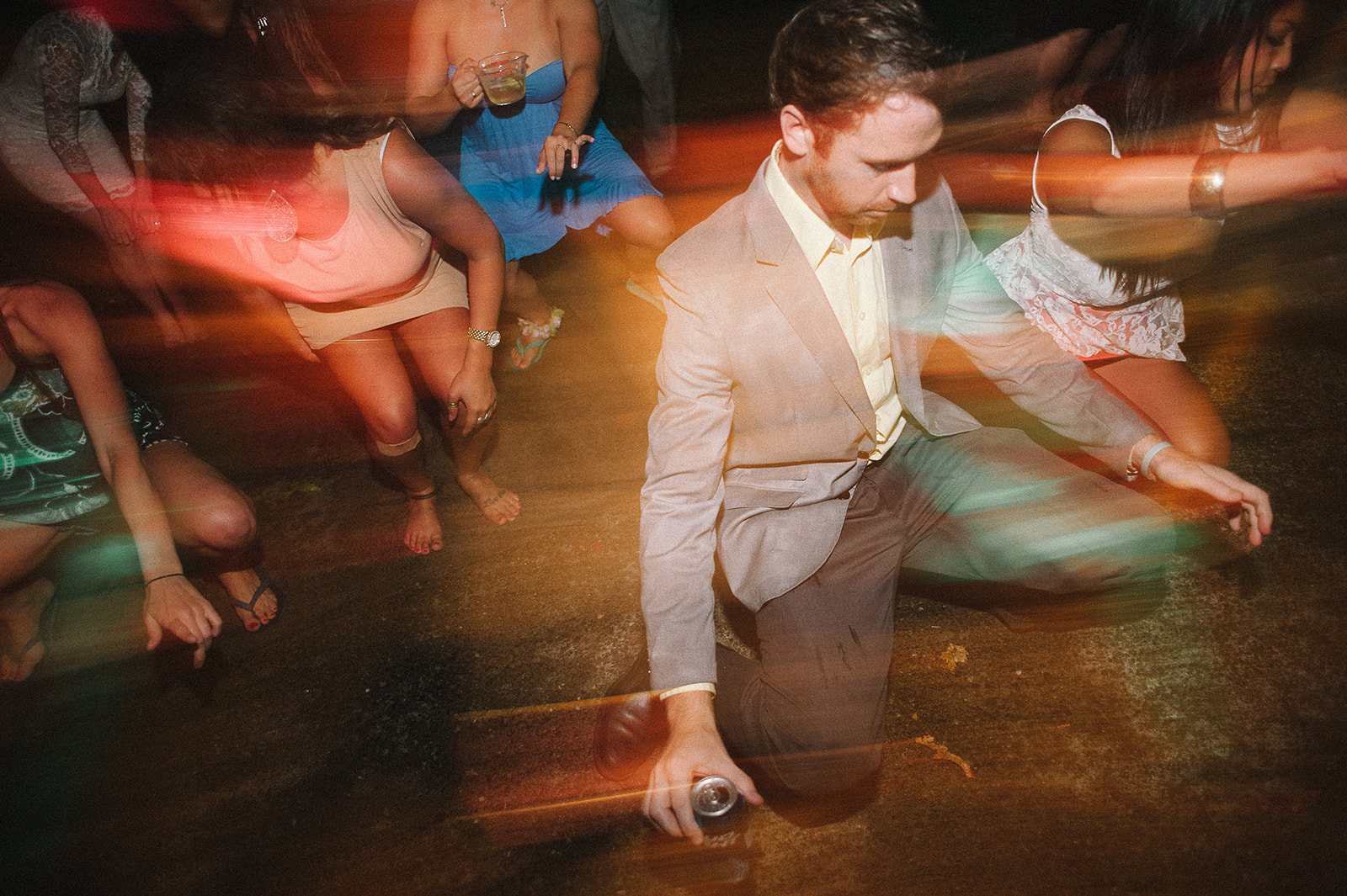 A dancer in a blur of light
